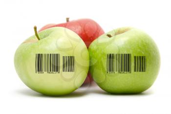 Royalty Free Photo of Apples With Barcodes