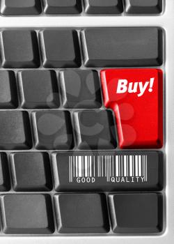 Royalty Free Photo of a Close-up of Computer Keyboard With a Buy Key