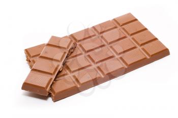 Bar of chocolate on white background