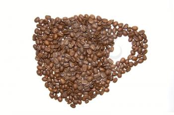 Royalty Free Photo of Coffee Beans Forming a Cup