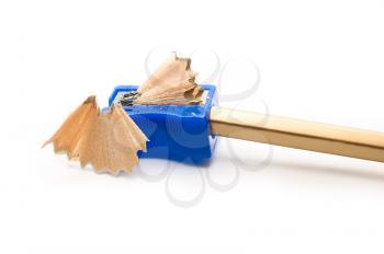 Royalty Free Photo of a Pencil and Pencil Sharpener 