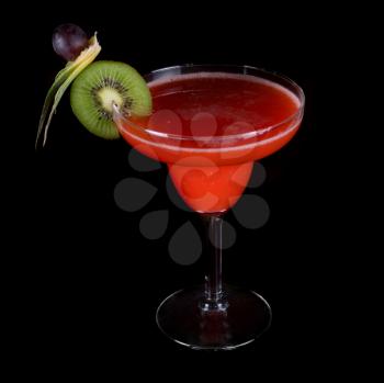 Royalty Free Photo of a Red Cocktail With a Kiwi