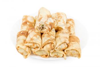 Royalty Free Photo of Crepes Filled With Meat and Rice