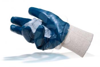 Royalty Free Photo of a Glove Holding a Block of Ice