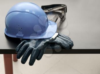 Royalty Free Photo of a Hardhat and Gloves 