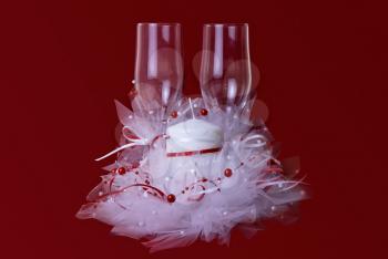 Royalty Free Photo of Decorated Wine Glasses
