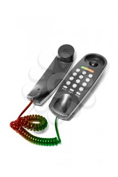 Royalty Free Photo of a Black Telephone