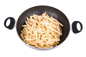Royalty Free Photo of French Fries in a Teflon Pan