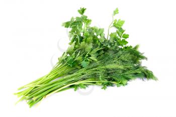 fresh herbs isolated on white