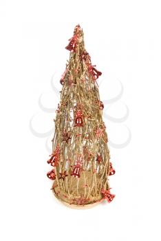 christmas decoration fir tree on a white background