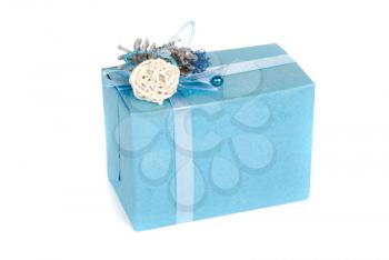 blue gift box isolated on a white background
