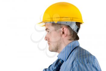 Royalty Free Photo of a Businessman Wearing a Hardhat 