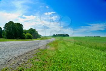 Royalty Free Photo of an Empty Countryside Road