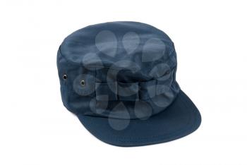 blue work cap isolated on a white