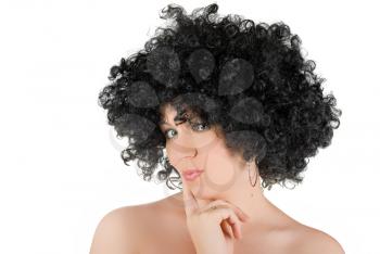 Royalty Free Photo of a Woman Wearing a Wig
