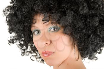 Royalty Free Photo of a Woman Wearing a Wig
