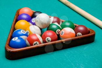 Royalty Free Photo of Billiard Balls on a Pool Table 

