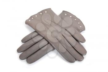 Royalty Free Photo of Grey Leather Gloves