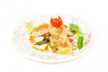 Royalty Free Photo of Halibut on Vegetables