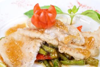 Royalty Free Photo of Halibut on Vegetables