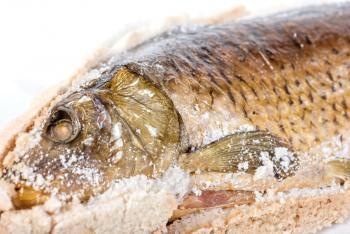 Royalty Free Photo of a Fish Covered in Salt