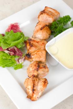 Royalty Free Photo of Grilled Chicken Kebabs