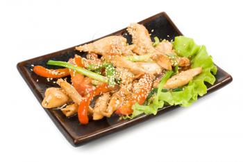 Chinese salad with spicy meat and vegetable