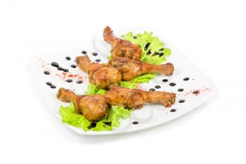 Royalty Free Photo of Chicken Wings on a Plate