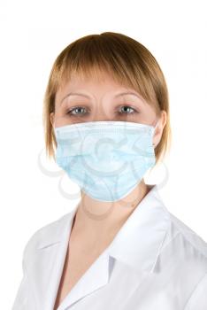Royalty Free Photo of a Doctor Wearing a Mask