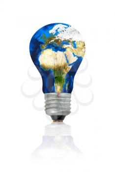 Royalty Free Photo of a Planet Earth Light Bulb 