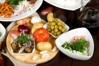 Royalty Free Photo of a Variety of Food Dishes