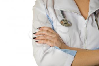 Royalty Free Photo of a Female Doctor Wearing a Stethoscope