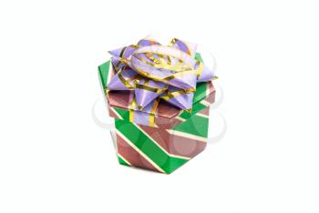 one gift box isolated on a white background