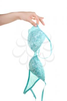 Royalty Free Photo of a Woman Holding a Bra