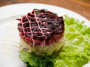 Royalty Free Photo of a Salad with Herring