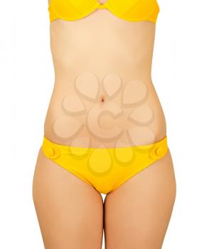 Royalty Free Photo of a Woman Wearing a Yellow Bikini