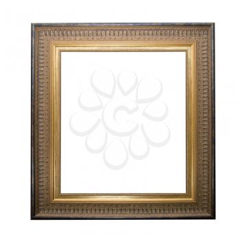 golden pictute frame isolated on a white background
