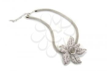 Royalty Free Photo of a Floral Pendant on a Necklace 