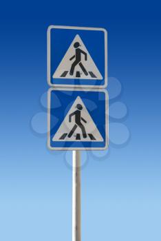 Royalty Free Photo of a Pedestrian Crossing Sign
