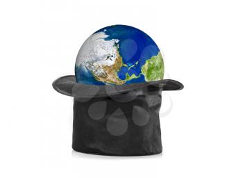Royalty Free Photo of Planet Earth in a Top Hat