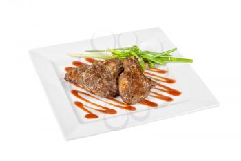 Royalty Free Photo of Roasted Lamb Meat With Scallions 