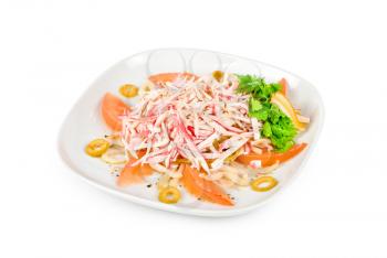 salad of crab meat closeup