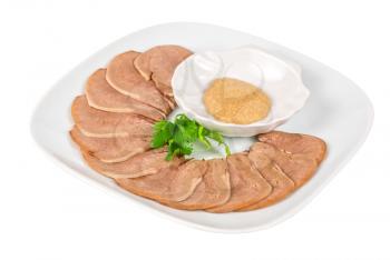 Beef tongue isolated on a white background