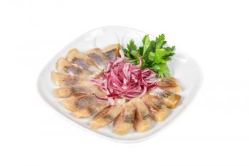 Royalty Free Photo of Marinated Herring Fillets With Onions