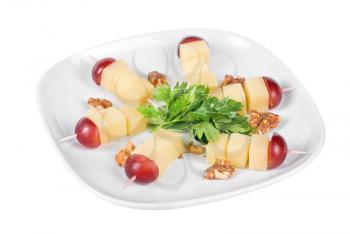 Royalty Free Photo of Cheese and Grapes