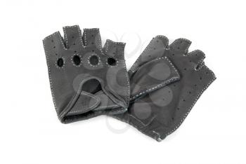 drivers male leather gloves isolated on a white