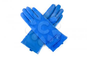 Royalty Free Photo of Blue Leather Gloves