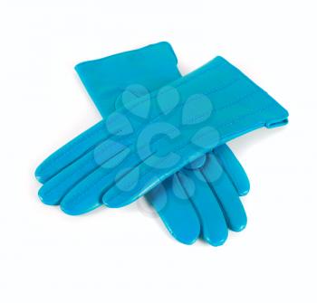 Royalty Free Photo of Blue Leather Gloves