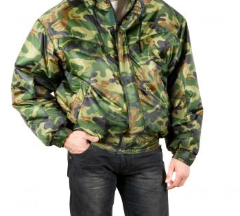 Royalty Free Photo of a Man Wearing Camouflage