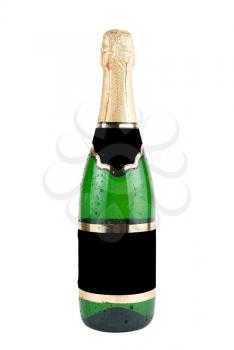Champagne bottle isolated over white background
